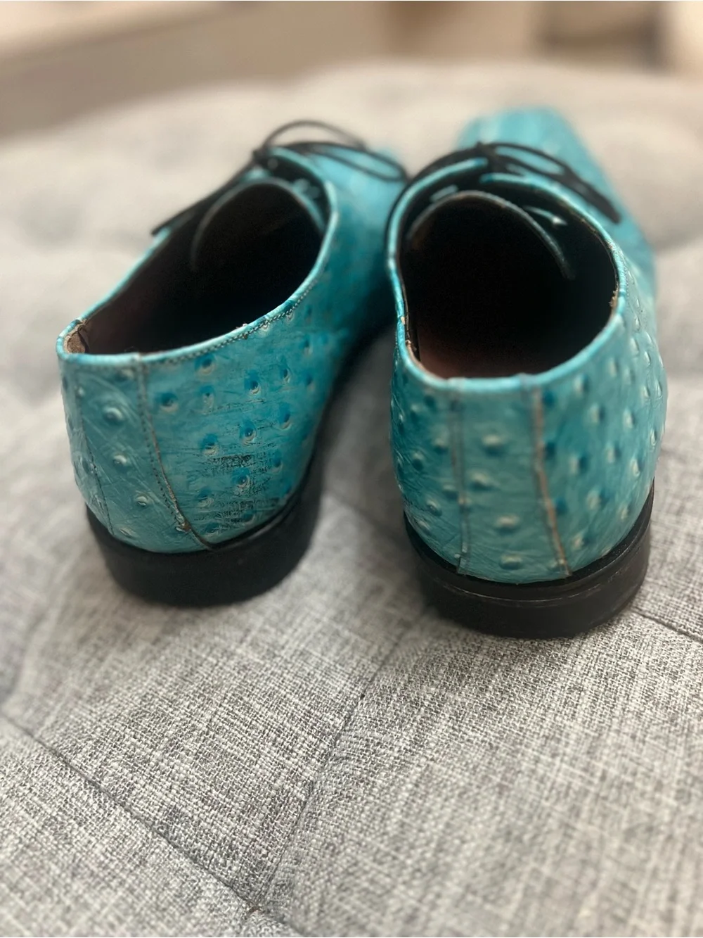 Stacy Adams Turquoise Embossed Leather Oxford Dress Shoes - Men’s Size 11